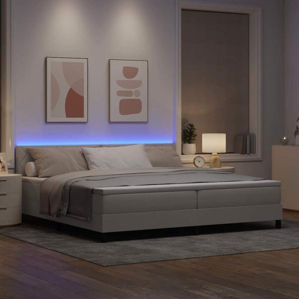 Boxspringbett mit Matratze & LED Taupe 200x200 cm Stoff