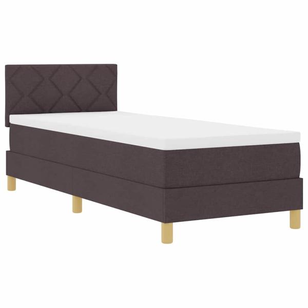 Boxspringbett mit Matratze & LED Dunkelbraun 80x200 cm Stoff
