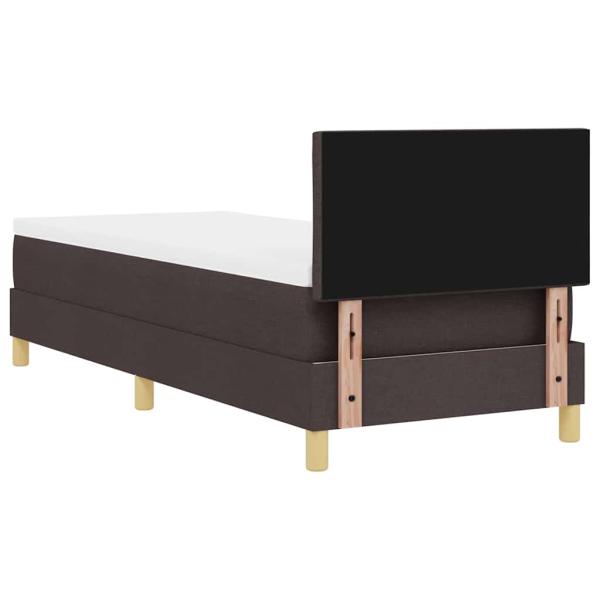 Boxspringbett mit Matratze & LED Dunkelbraun 80x200 cm Stoff