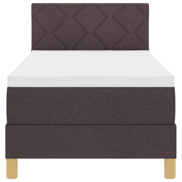 Boxspringbett mit Matratze & LED Dunkelbraun 80x200 cm Stoff