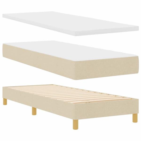 Boxspringbett mit Matratze & LED Creme 80x200 cm Stoff