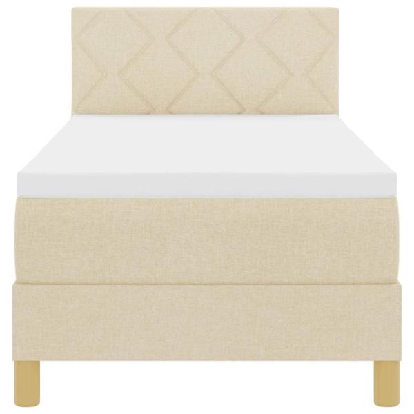 Boxspringbett mit Matratze & LED Creme 80x200 cm Stoff