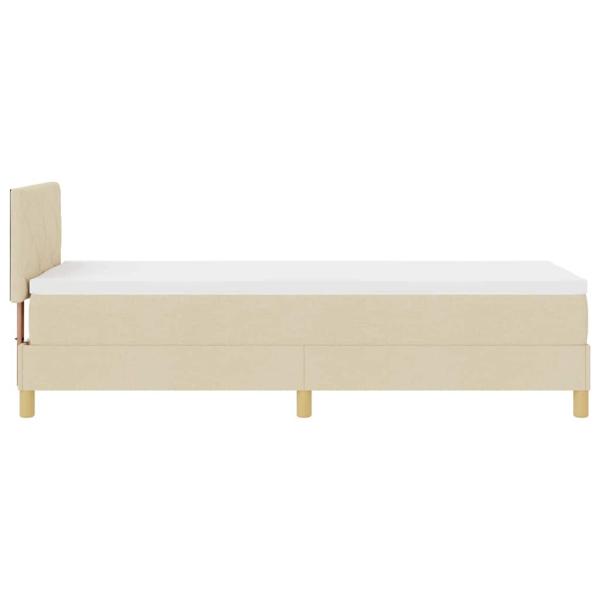 Boxspringbett mit Matratze & LED Creme 80x200 cm Stoff
