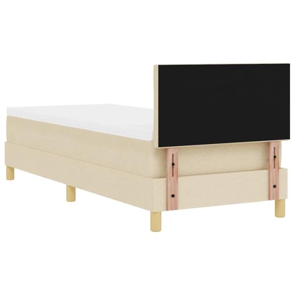 Boxspringbett mit Matratze & LED Creme 80x200 cm Stoff