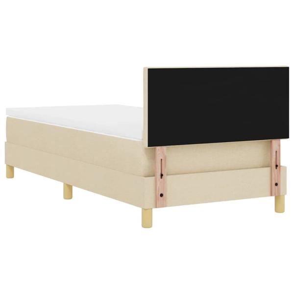 Boxspringbett mit Matratze & LED Creme 90x200 cm Stoff