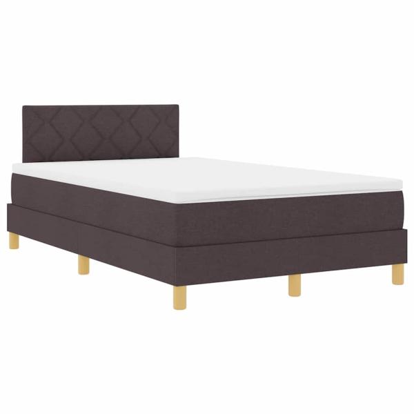 Boxspringbett mit Matratze & LED Dunkelbraun 120x200 cm Stoff