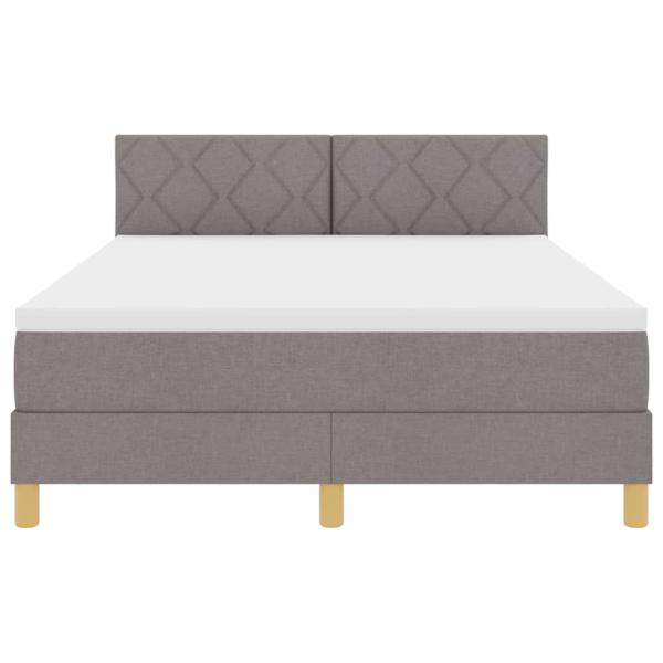 Boxspringbett mit Matratze & LED Taupe 160x200 cm Stoff