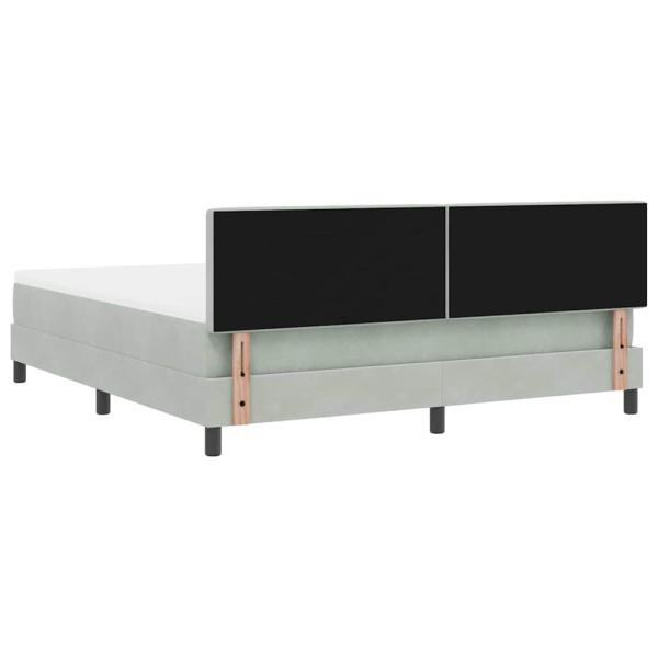 LED Boxspringbett mit Matratze Hellgrau 180x200 cm Samt