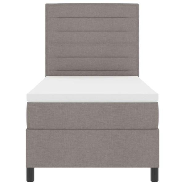 LED Boxspringbett mit Matratze Taupe 90x200 cm Stoff