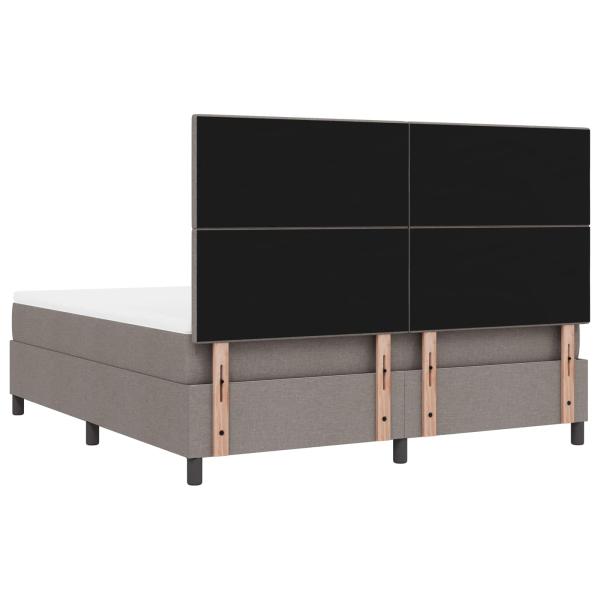LED Boxspringbett mit Matratze Taupe 180x200 cm Stoff