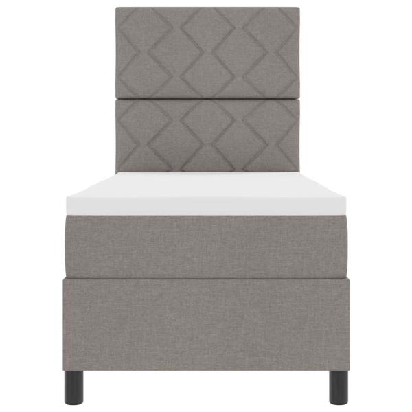 Boxspringbett mit Matratze & LED Taupe 80x200 cm Stoff