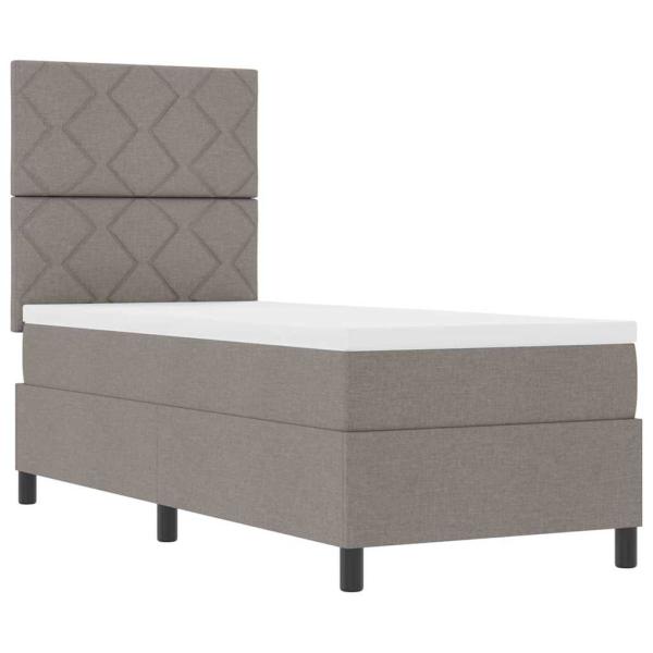 Boxspringbett mit Matratze & LED Taupe 80x200 cm Stoff
