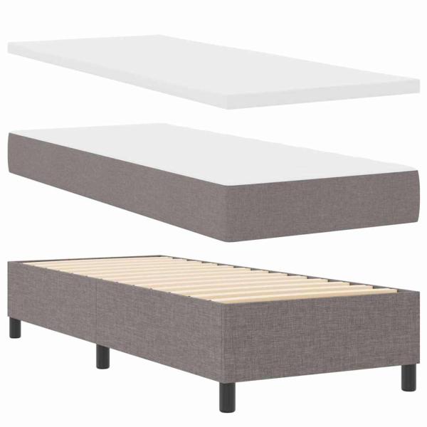 Boxspringbett mit Matratze & LED Taupe 80x200 cm Stoff