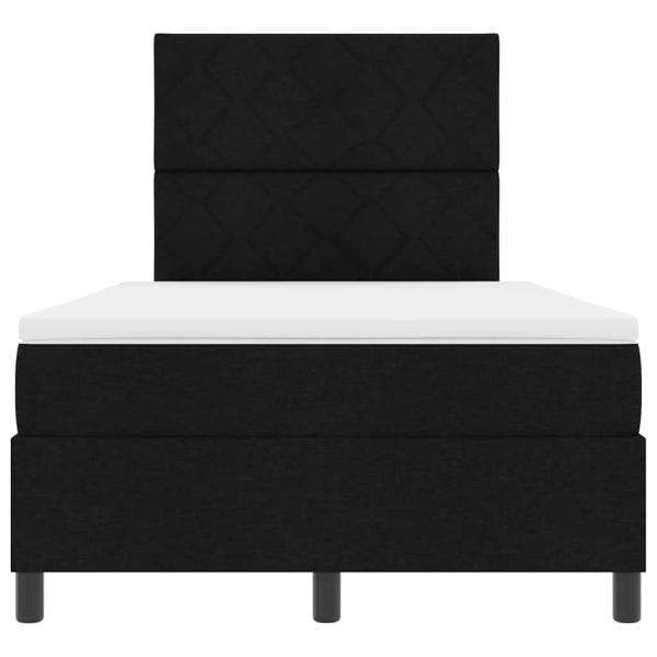 Boxspringbett mit Matratze & LED Schwarz 120x190 cm Stoff
