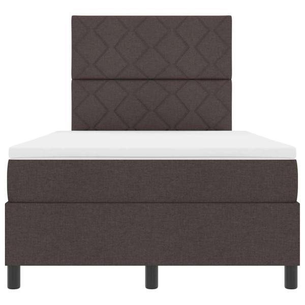 Boxspringbett mit Matratze & LED Dunkelbraun 120x200 cm Stoff