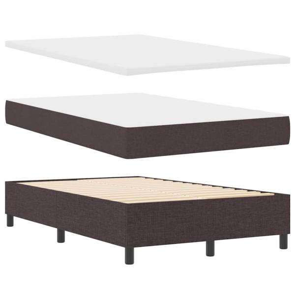 Boxspringbett mit Matratze & LED Dunkelbraun 120x200 cm Stoff