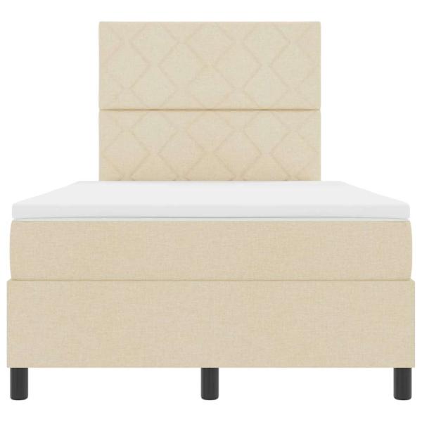 Boxspringbett mit Matratze & LED Creme 120x200 cm Stoff