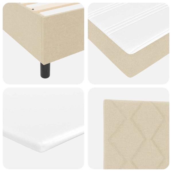 Boxspringbett mit Matratze & LED Creme 120x200 cm Stoff
