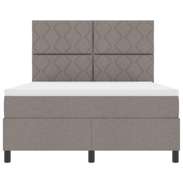 ARDEBO.de - Boxspringbett mit Matratze & LED Taupe 160x200 cm Stoff