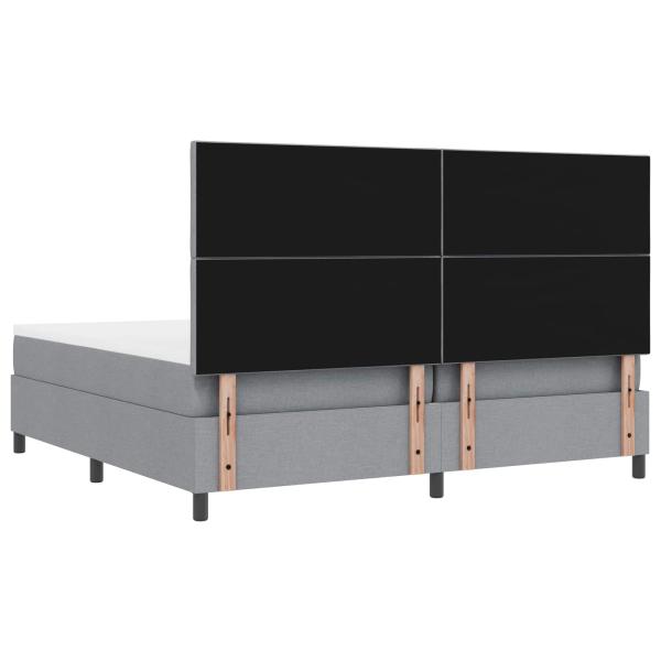 Boxspringbett mit Matratze & LED Licht Grau 200x200 cm Stoff