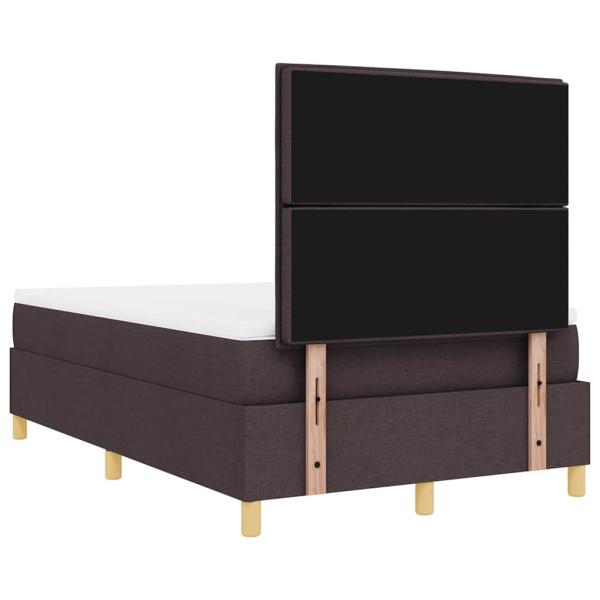 Boxspringbett mit Matratze & LED Dunkelbraun 120x190 cm Stoff