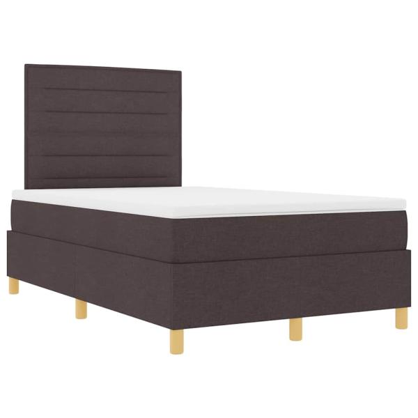 Boxspringbett mit Matratze & LED Dunkelbraun 120x190 cm Stoff