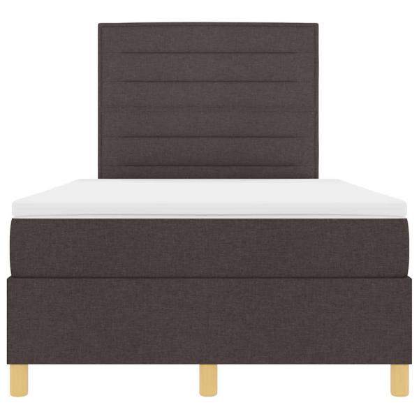 Boxspringbett mit Matratze & LED Dunkelbraun 120x190 cm Stoff