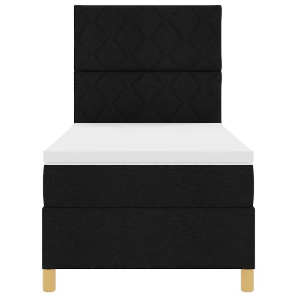 Boxspringbett mit Matratze & LED Schwarz 100x200 cm Stoff