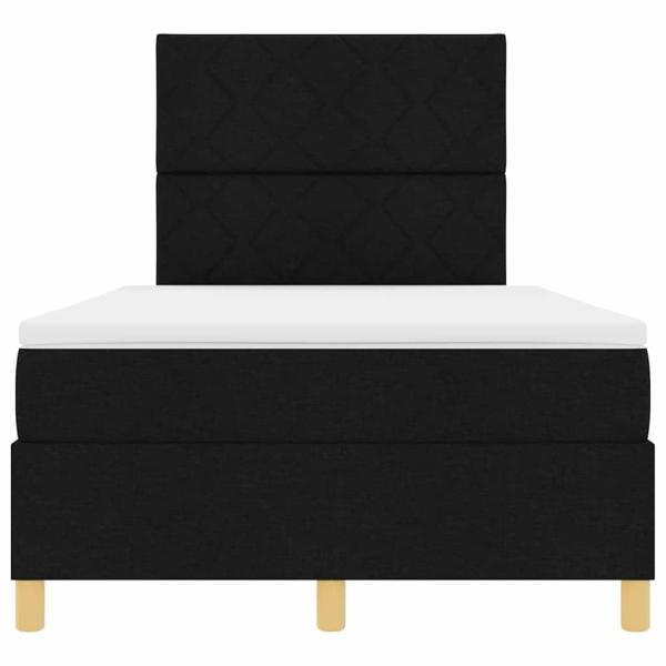 Boxspringbett mit Matratze & LED Schwarz 120x190 cm Stoff