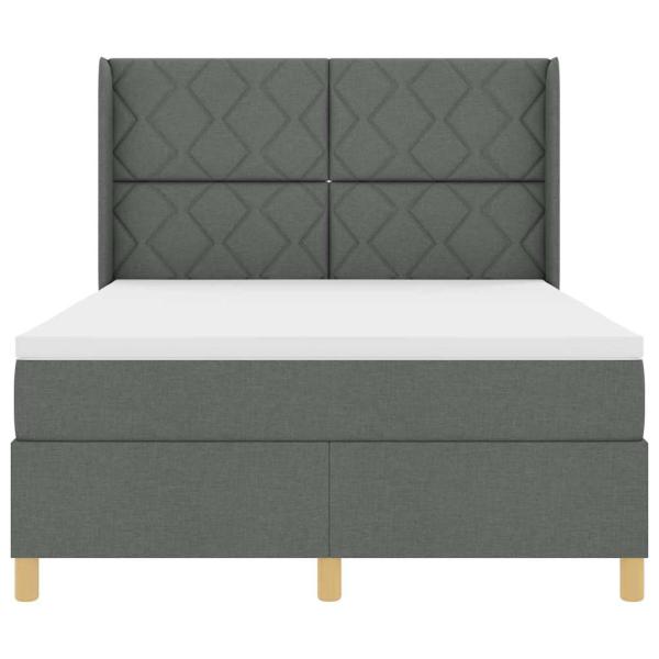 Boxspringbett mit Matratze & LED Dunkelgrau 160x200 cm Stoff