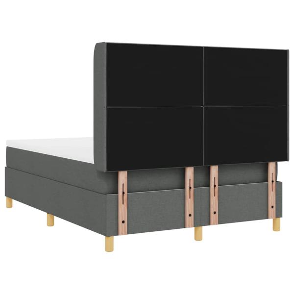 Boxspringbett mit Matratze & LED Dunkelgrau 160x200 cm Stoff