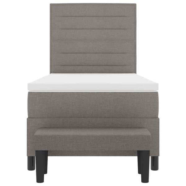 Boxspringbett mit Matratze & Bank Taupe 90x200 cm Stoff