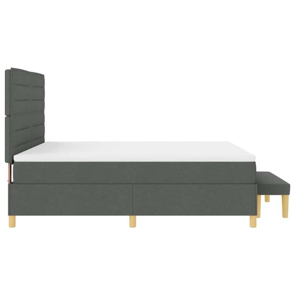 Boxspringbett mit Matratze & Bank Dunkelgrau 180x200 cm Stoff
