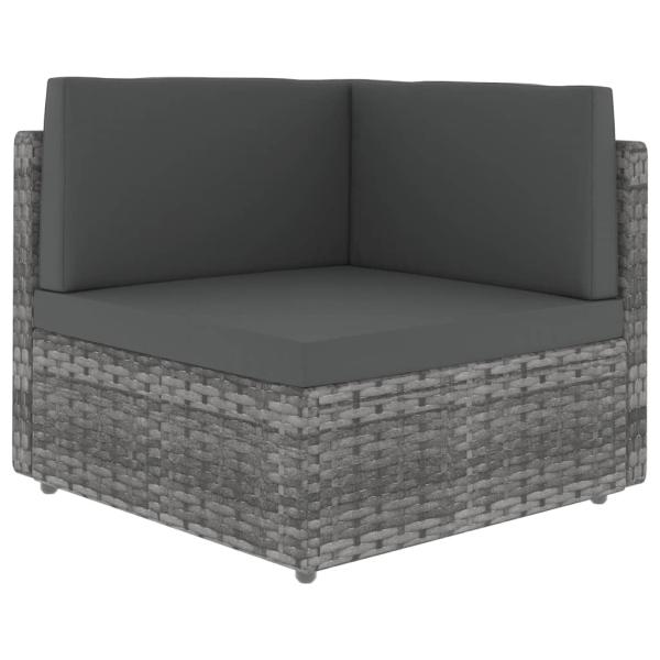 ARDEBO.de - Modulares Sofa-Eckteil Poly Rattan Grau