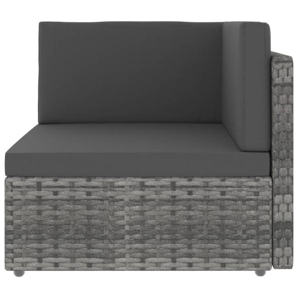 Modulares Sofa-Eckteil Poly Rattan Grau