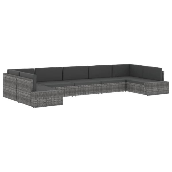 Modulares Sofa-Eckteil Poly Rattan Grau