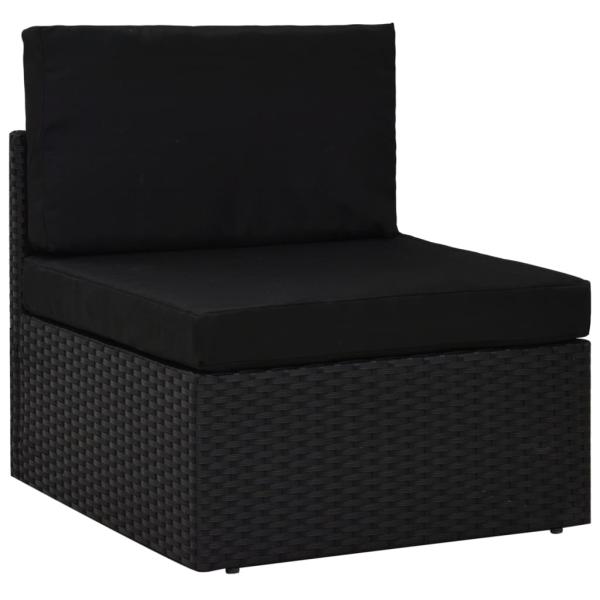 ARDEBO.de - Modulares Mittelsofa Poly Rattan Schwarz