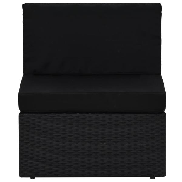 Modulares Mittelsofa Poly Rattan Schwarz
