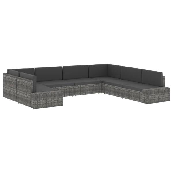 Modulares Mittelsofa Poly Rattan Schwarz