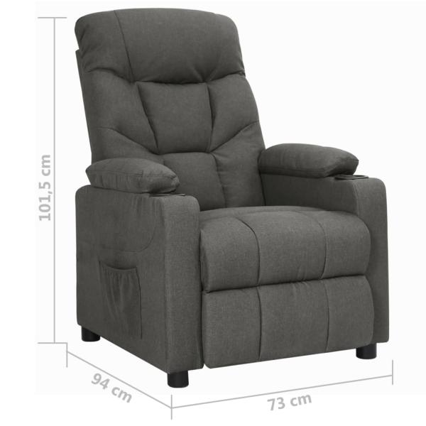 ARDEBO.de - Relaxsessel Dunkelgrau Stoff