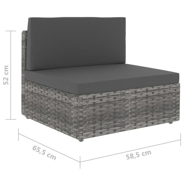 8-tlg. Garten-Lounge-Set Poly Rattan Grau