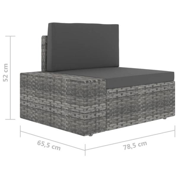 8-tlg. Garten-Lounge-Set Poly Rattan Grau