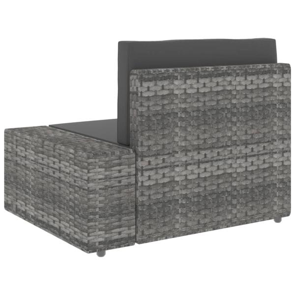 8-tlg. Garten-Lounge-Set Poly Rattan Grau