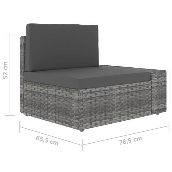 8-tlg. Garten-Lounge-Set Poly Rattan Grau