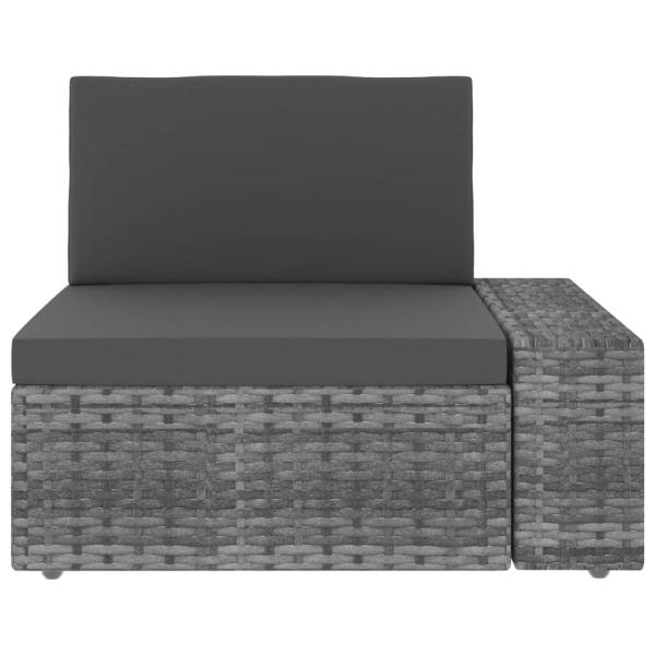 8-tlg. Garten-Lounge-Set Poly Rattan Grau