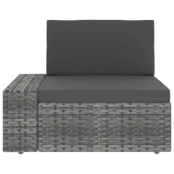 8-tlg. Garten-Lounge-Set Poly Rattan Grau