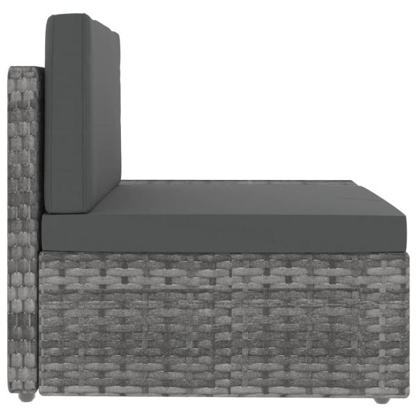 8-tlg. Garten-Lounge-Set Poly Rattan Grau