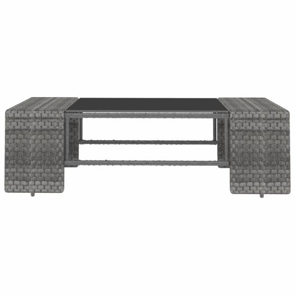 10-tlg. Garten-Lounge-Set Poly Rattan Grau