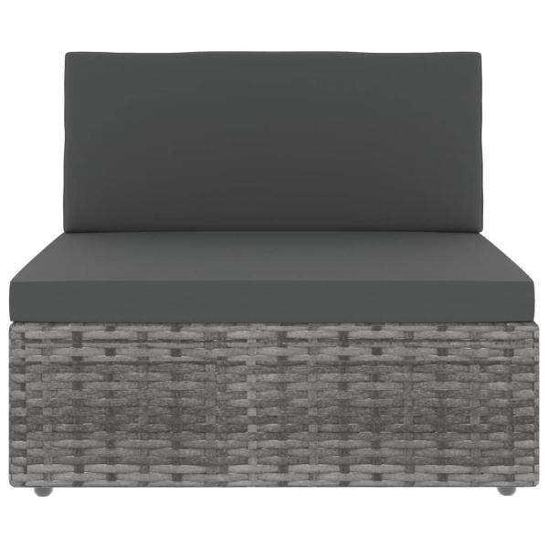10-tlg. Garten-Lounge-Set Poly Rattan Grau