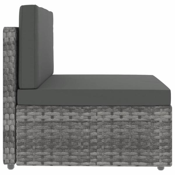 10-tlg. Garten-Lounge-Set Poly Rattan Grau